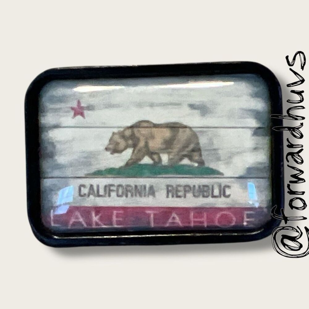 California Republic Lake Tahoe Pin – Brown Bear – 1.25” x 15/16” – Silicone Back